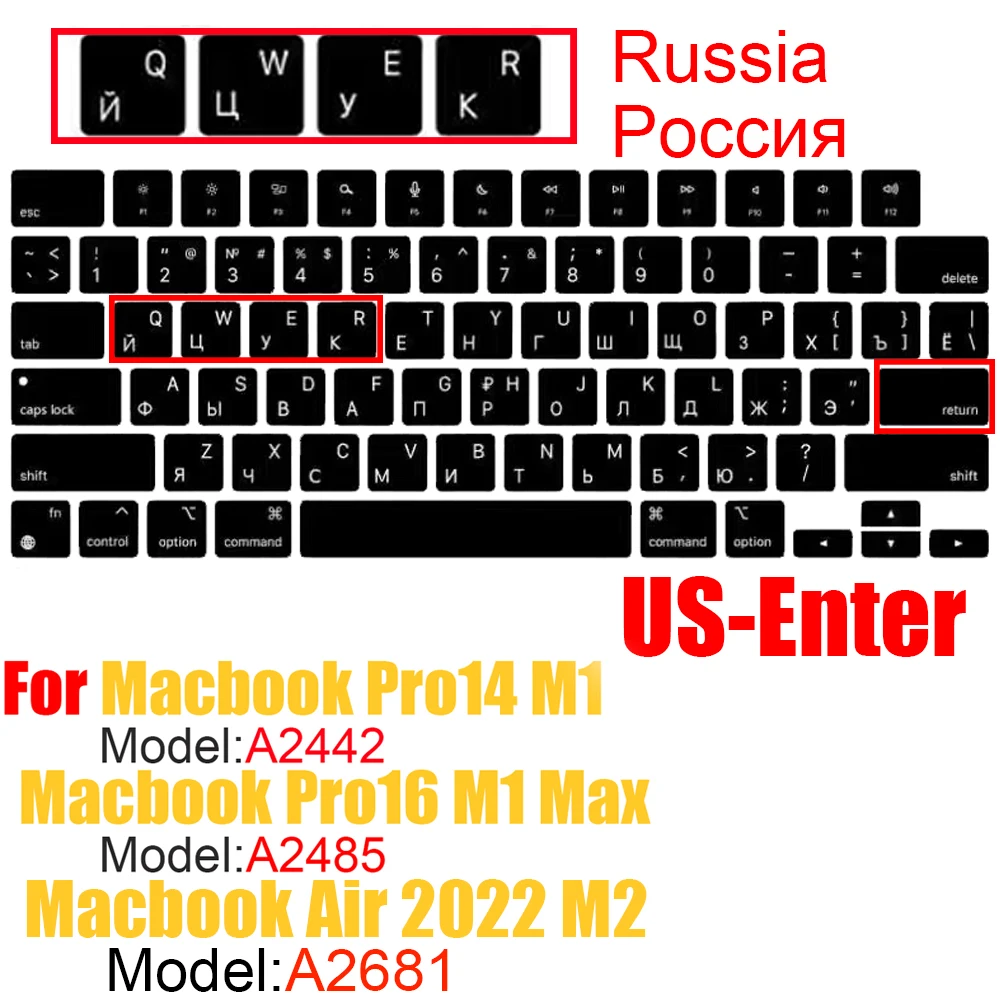 Russian Keyboard Stickers, Transparent, Surface Matt Laminated, 14 X 14