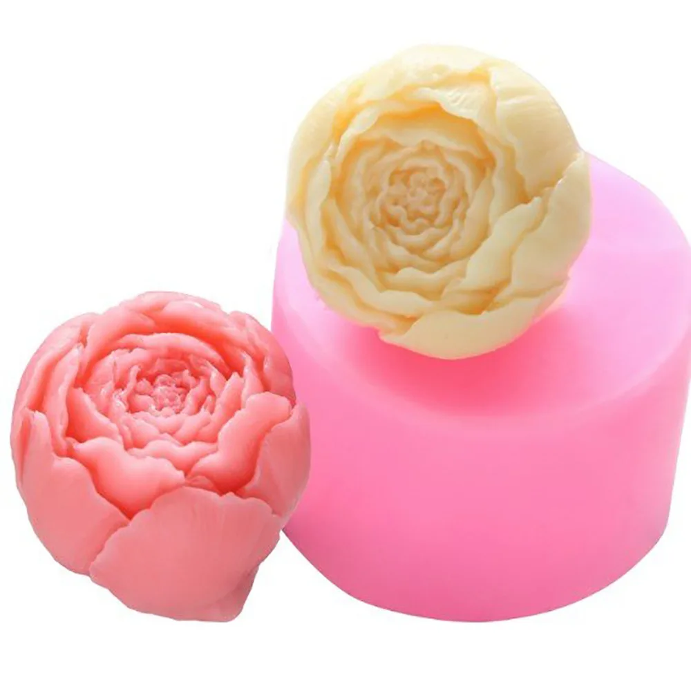 

New Flower/Rose Candle Wax Silicon 3D Soap Mold Cake Decoration Manual Handmade Resin Gumpaste Mould M2442 Clay Plaster