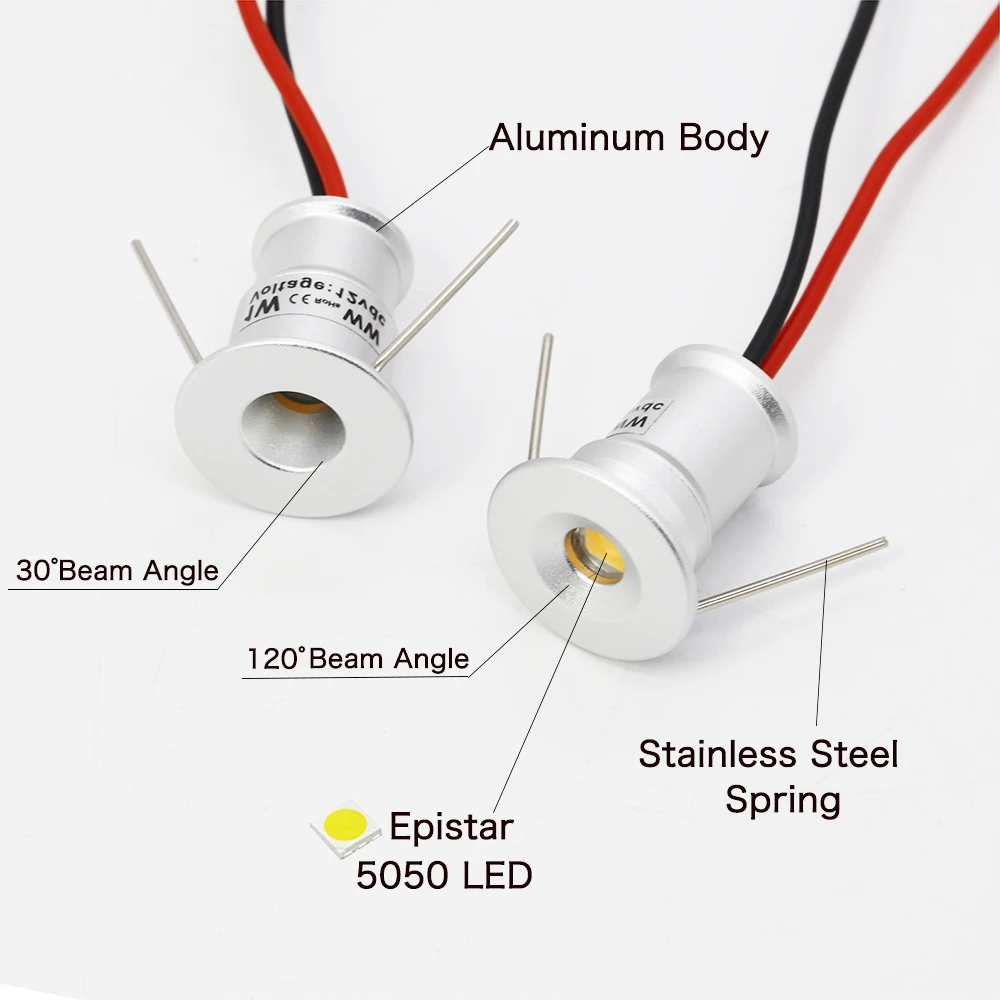 IP65 Mini Downlight LED 12V DIY Spotlight with Remote Control Dimmable Kitchen Cabinet Light 1W Recessed Spot Ceiling Lighting