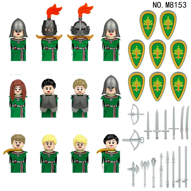 Medieval Warfare Roman Soldier Building Blocks Doll Forest fairy elves Accessories Mini Action Figures For Children M8153