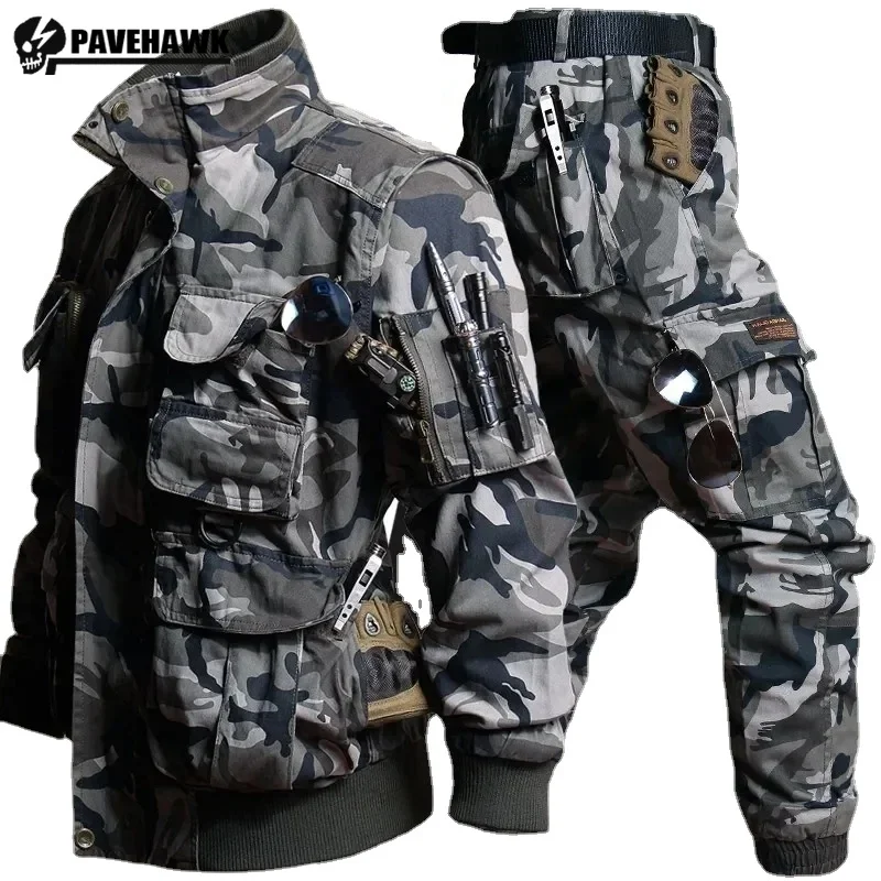 Pantalon Cargo Camouflage Homme - Tissu Extensible Respirant, Multi-Poches, Confort Tactique Outdoor, Poche Genouillère