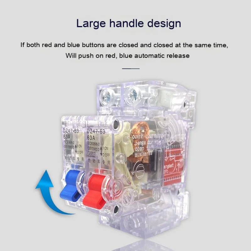 Electric tricycle 2p power-off air switch dual circuit switching two in one out 63A circuit breaker protection switch