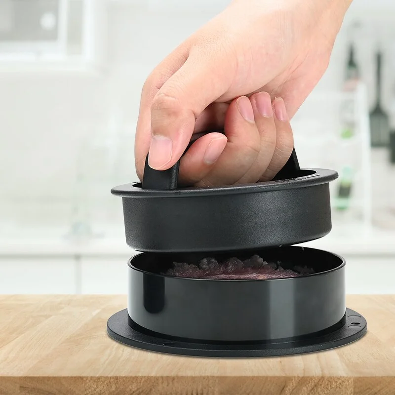 3 in 1 Non Stick Meat Beef Veggie Hamburger Patty Mold Essential Tool to Make Patty for Stuffed Burgers