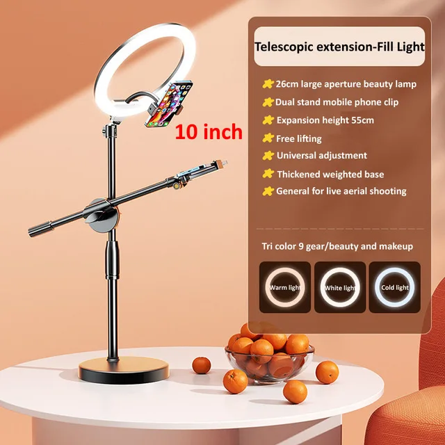 Phone Tripod Overhead For Cooking Videos With Rechargeable Light