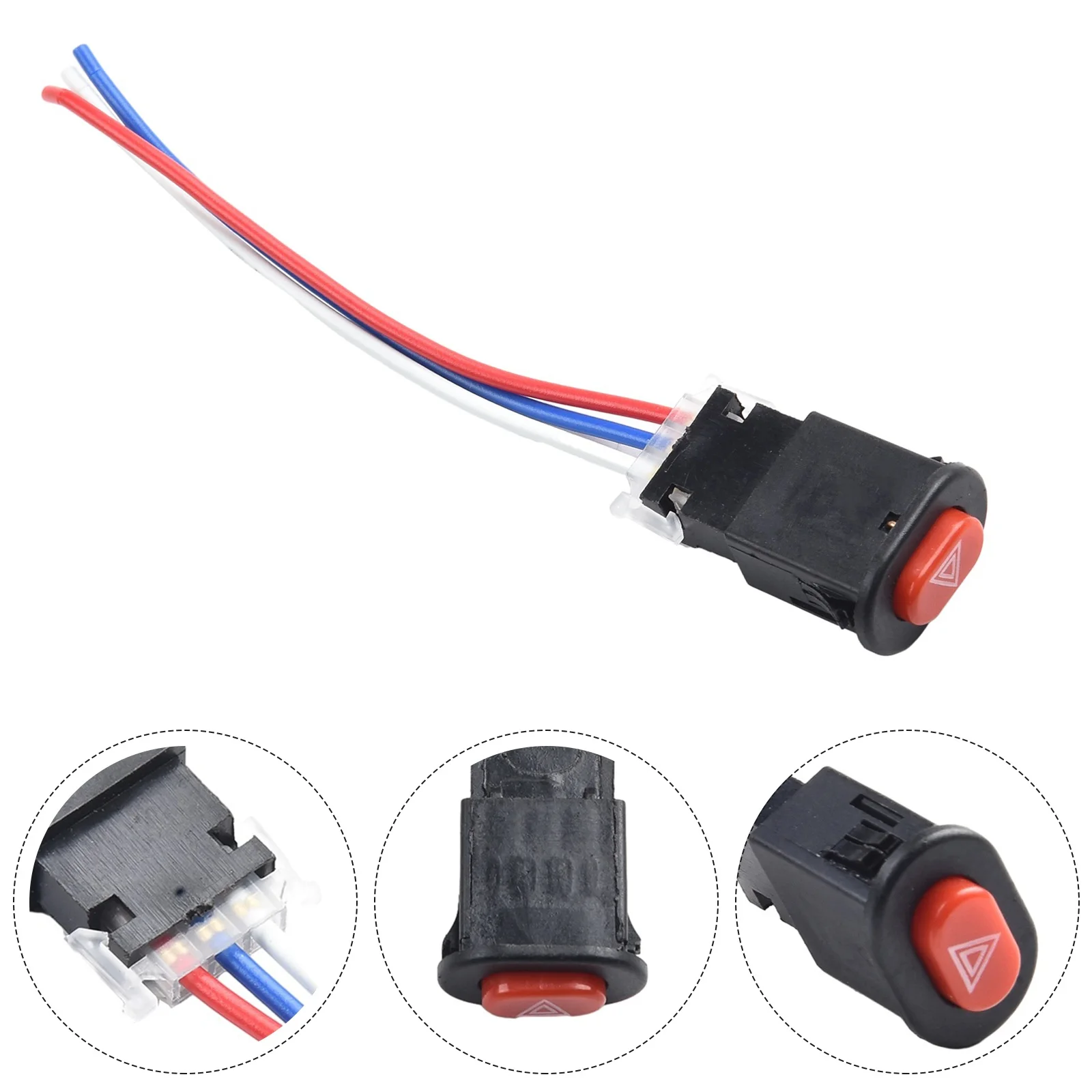 

Motorcycle Button Switch 12V ~ 24V Hazard Light Switch Button Double Flash Warning Emer-gency Lamp Motorcycle Accessories