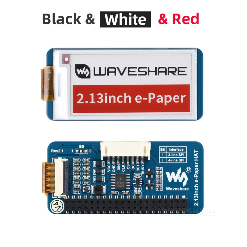 E-ink Display Hat para Arduino 250x122 E-paper Tela de Interface Spi Framboesa pi 4b 3b 3b Zero Stm32 Jetson Nano 213 Polegadas - Imagem 5