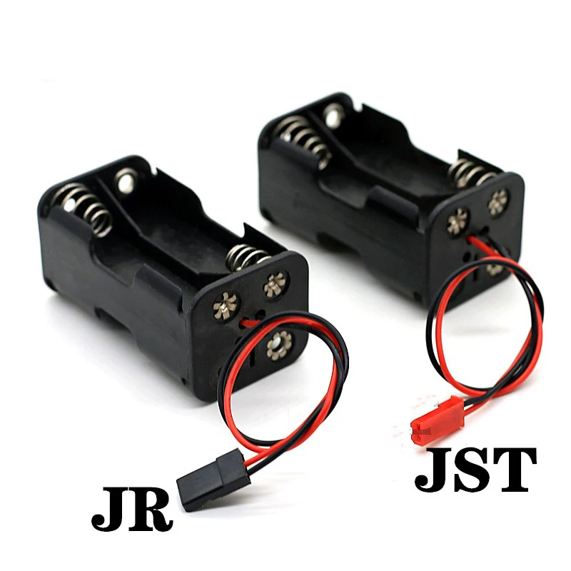 플라스틱 4x1.5V AA 배터리 홀더 보관 상자 케이스 쉘 백 투 백 4 슬롯 6V AA 배터리 컨테이너 (JR 플러그 포함)