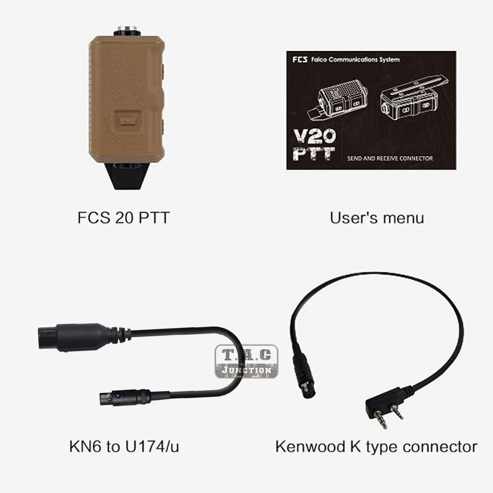 Fcs-tactical headset v20 ptt rcaラジオコネクタ、標準kn6から