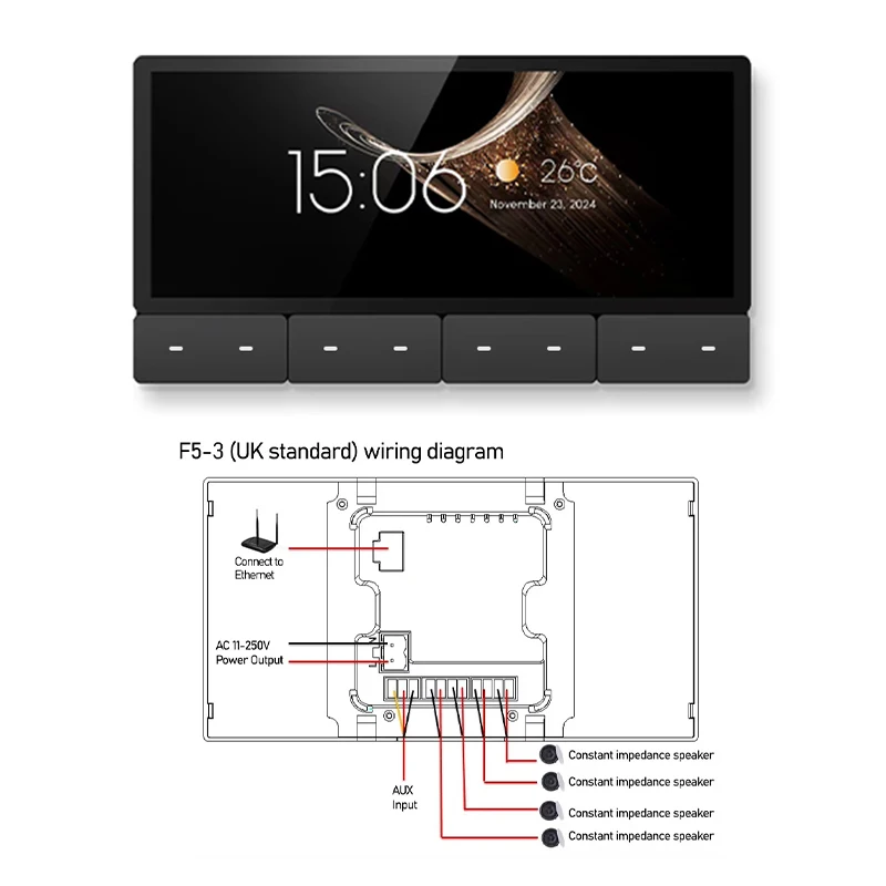 Tuya Wifi Smart Touch Screen Center Control Panel Voice Control Alexa Built-in ZigBee Gateway IR Bluetooths Audio wall Amplifier 6