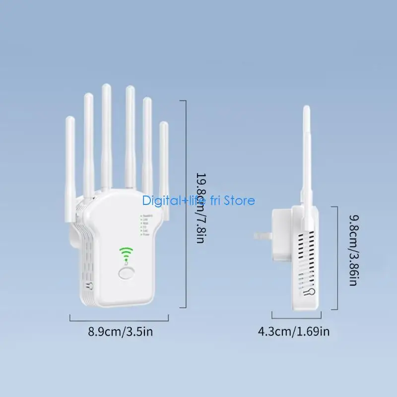 E06D 1200Mbps 무선 신호 리피터 2.4G/5Ghz WiFi 범위확장기 인터넷부스터