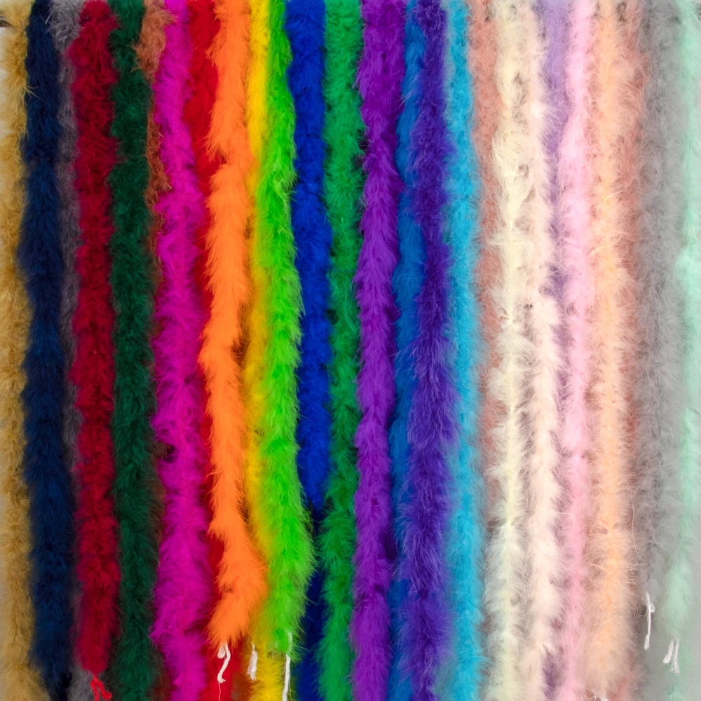 2Meter Natural Turkey Feathers boa 11g for DIY Craft Scarf Shawl Decor Fluffy Plume Boa Sewing Costume Dress Christma Tree Decor