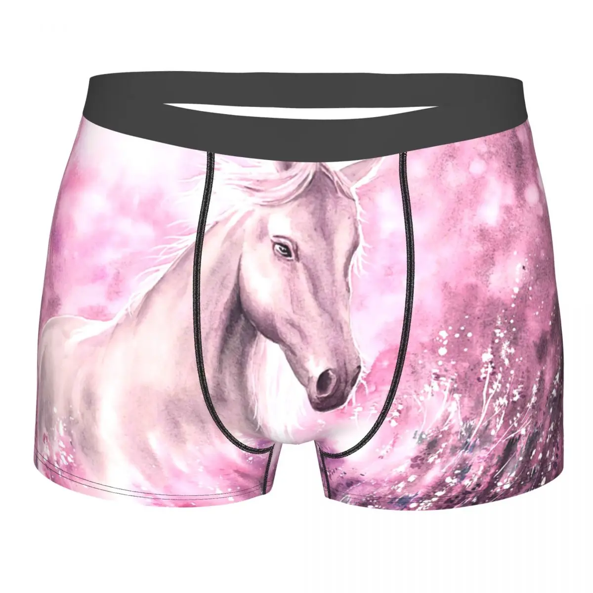 Wild Horse Pink Underpants Breathbale Panties Male Underwear Print Shorts Boxer Briefs fashion 9 layers pink lace ball gown petticoat underwear wedding accessory for wedding gown