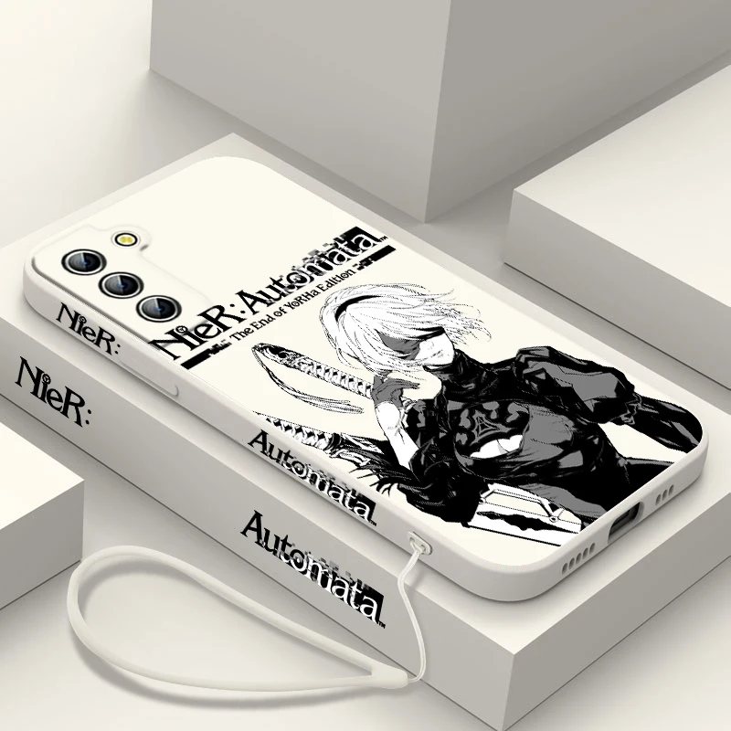 thumbnail image 1 of Funda de teléfono de Anime NieR Automata para Samsung Galaxy S24, S23, S22, S21, S20 Pro, FE Plus, Ultra líquida, cubierta de cuerda izquierda, 1 of 5
