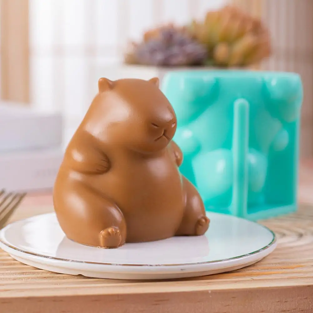 Silicone Mold Cute Capybara Milk Jelly Pudding Baking Candle Mould Home Baking Accessories