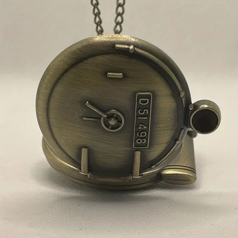 Steam Train Quartz Pocket Watch For Women Men Vintage Analog Clock Necklace Chain Souvenir Gift For Father's Day