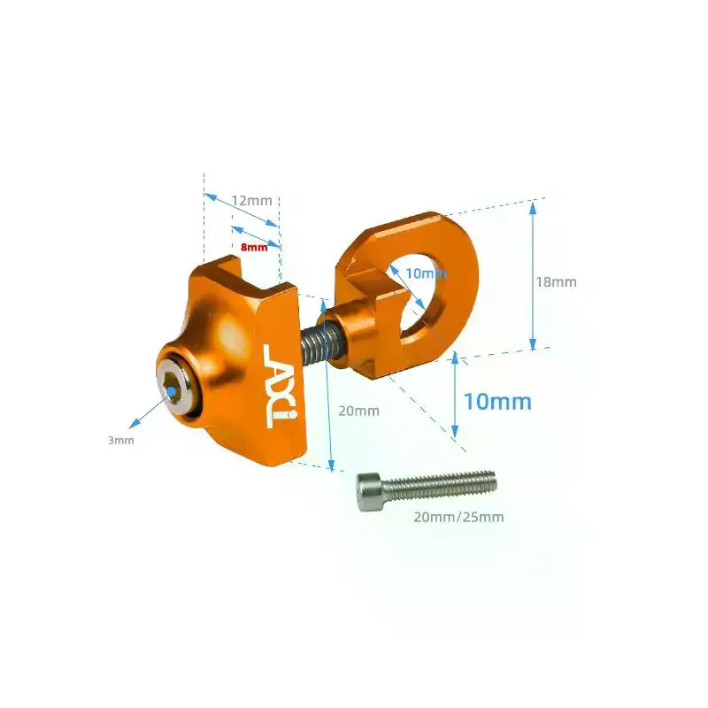 1Pcs 단일 속도 자전거 체인 텐션 조절기 자전거 체인 텐셔너 접이식 고정 기어 자전거 체인 조절기 자전거 액세서리