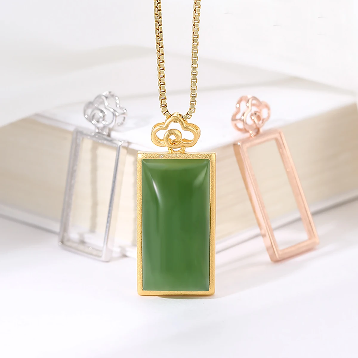 8X16 9X18 10X20MM 925 Sterling Silver Pendant Tray fit Rectangle Cabochon Base Pendant Setting Charm Jewelry Making for Women