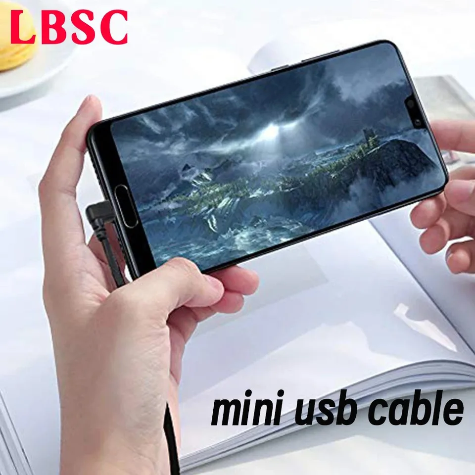 YACSEJAO Cavo Micro USB A Spirale Con Connettore A 90 Gradi - USB 2.0 - Ricarica E Sincronizzazione - 45cm / 120cm - Angolo Retto Destro