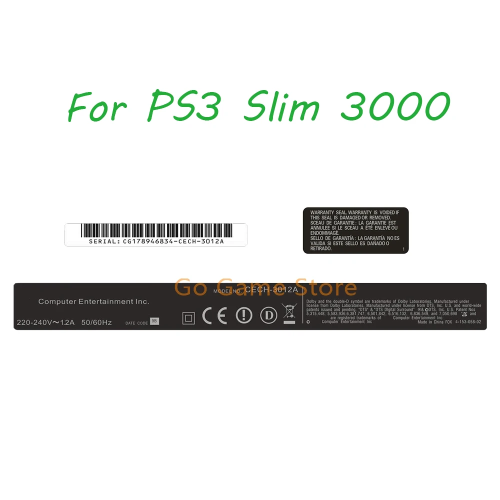 1Set 3 In 1 Sigillo Di Codice A Barre Adesivo Per Playstation 3 Ps3 Slim 3000 3012A Custodia Shell Label Sticker