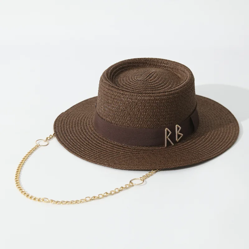 Straw Hats Ribbon Decoration Elegant Ladies Party Dress Travel Beach Sun Hat...