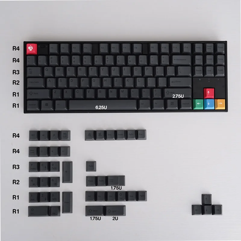 teclas gmk clones dark keycaps minimall preto pbt corante sub keycap cereja perfil para teclado mecânico layouts