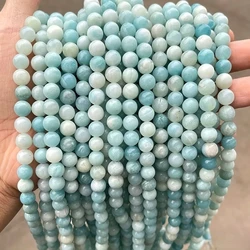 Natural Southern Jade Dark Stone Beads for Jewelry Making - Round Spacer Jasper Beads in Various Sizes (Amazonite)