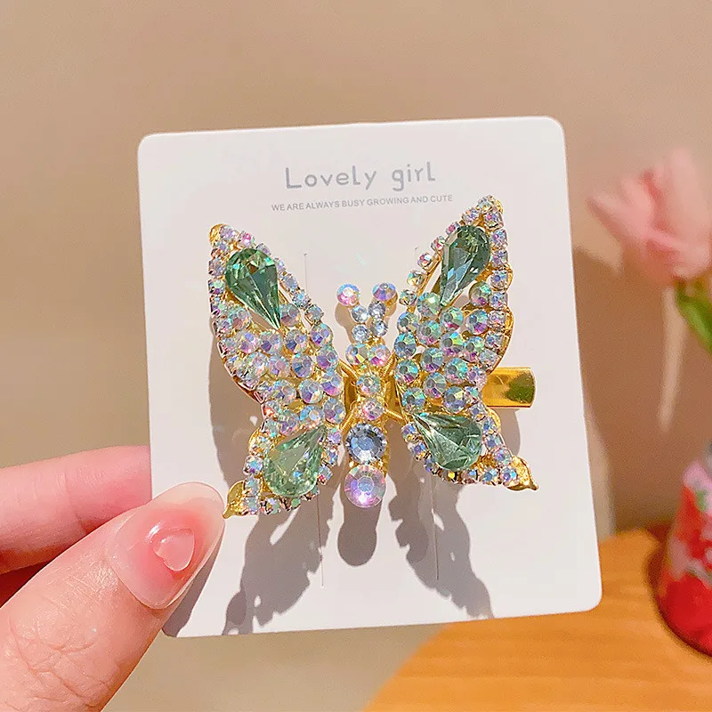 Mobile Butterfly Hair Clip Water Diamond Cute Crocodile Hair Clip