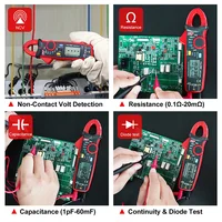 Pince multimètre numérique de courant AC DC UNI-T UT210E UT210D, pince True RMS, ampèremètre, testeur de tension, fréquence VFC, compteur de capacité 4