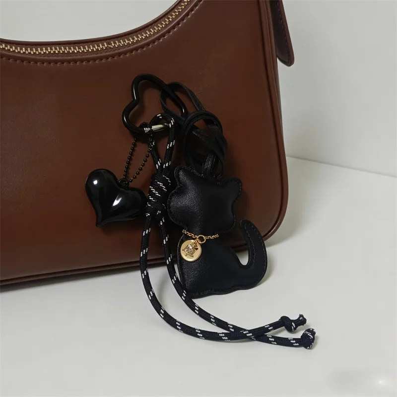 New PU Leather Kitten Bag Charm Cute Cartoon Animal Cat Pendant for Women's Handbags Small Gift