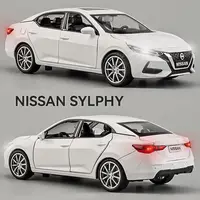 1:32 Nissan Sylphy Alloy Car Model Diecast Metal Toy Vehicles Car Model High Simulation Collection Sound and Light Kids Toy Gift 1