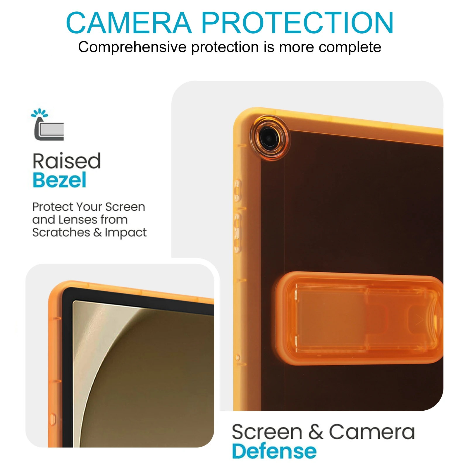 Durable Transparent Tablet Case with Stand - Hard PC+TPU Cover