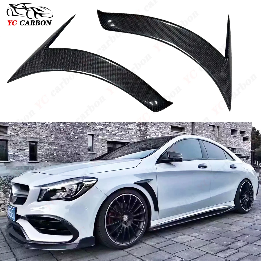 

Накладки на переднее крыло для Mercedes Benz CLA Class W117 CLA260 CLA250 2013-2019, накладки на решетку вентиляции, боковые отверстия из углеродного волокна, комплект кузова автомобиля