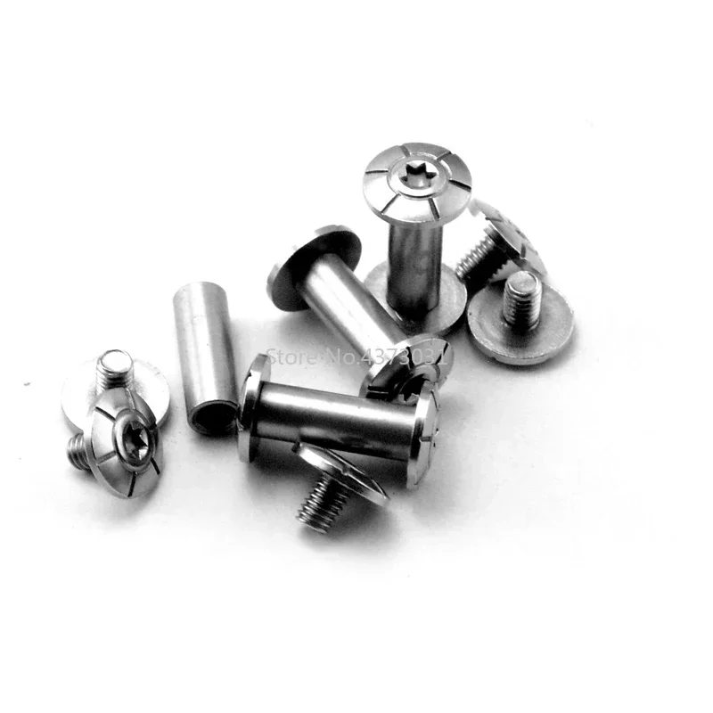 

4Sets M4 Fastening Screw 416 Stainless Steel Hexagram Spindle Screw for DIY Knife Handle Making Furniture Mounting Rivet