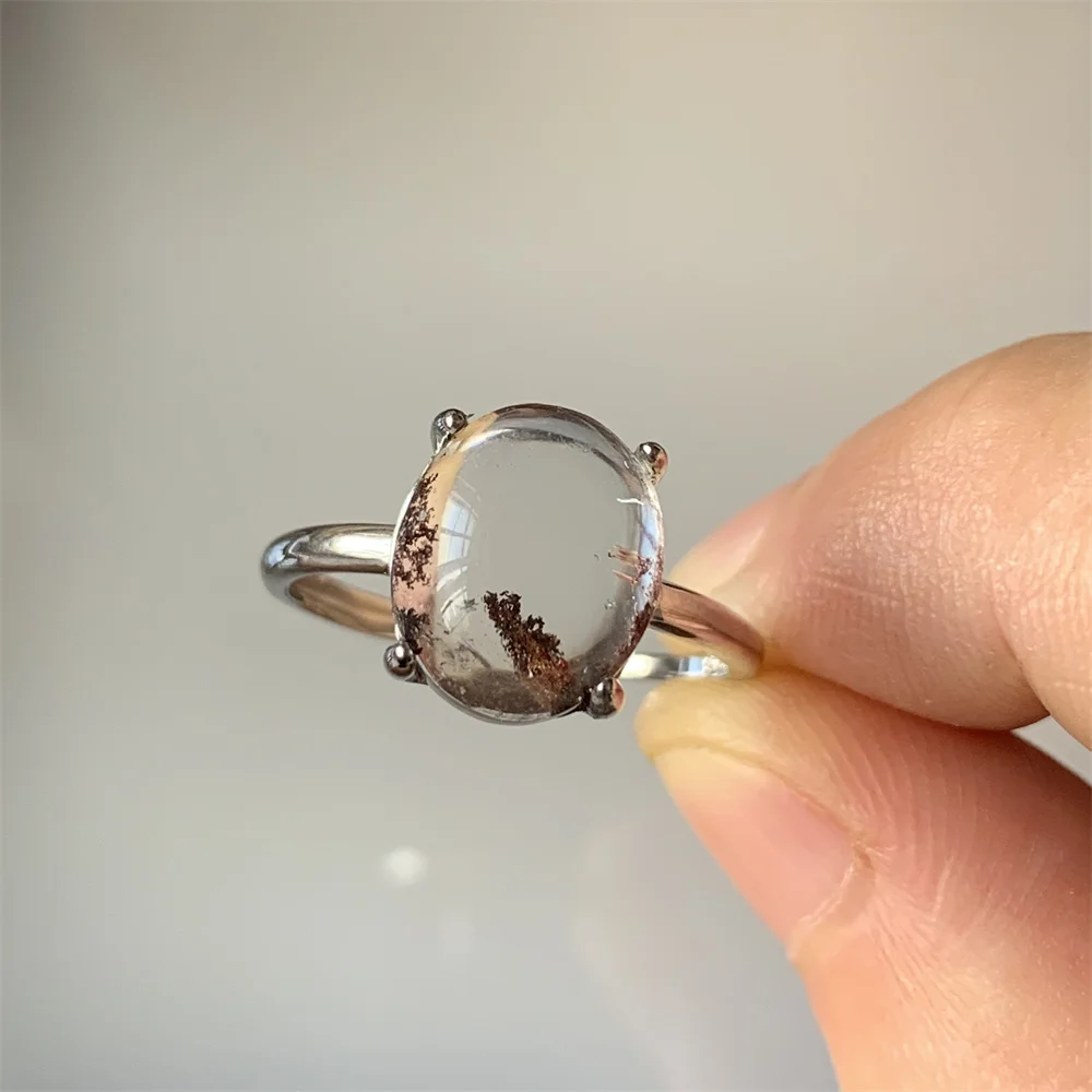 Фото Натуральный кварц Lodolite, женские кольца, сад, кварц, искусственные кристаллы, серебро 925 пробы, ювелирные изделия, волшебный природный ландшафт, кварц №5