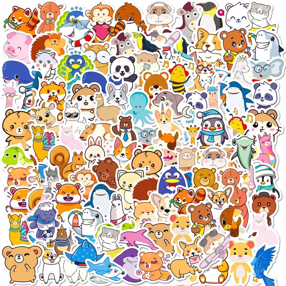 

10/50/100pcs Cartoon Cute Animal Varied Graffiti Stickers Pack for Kids Scrapbooking Luggage Notebook Wall Car Decoration Decals