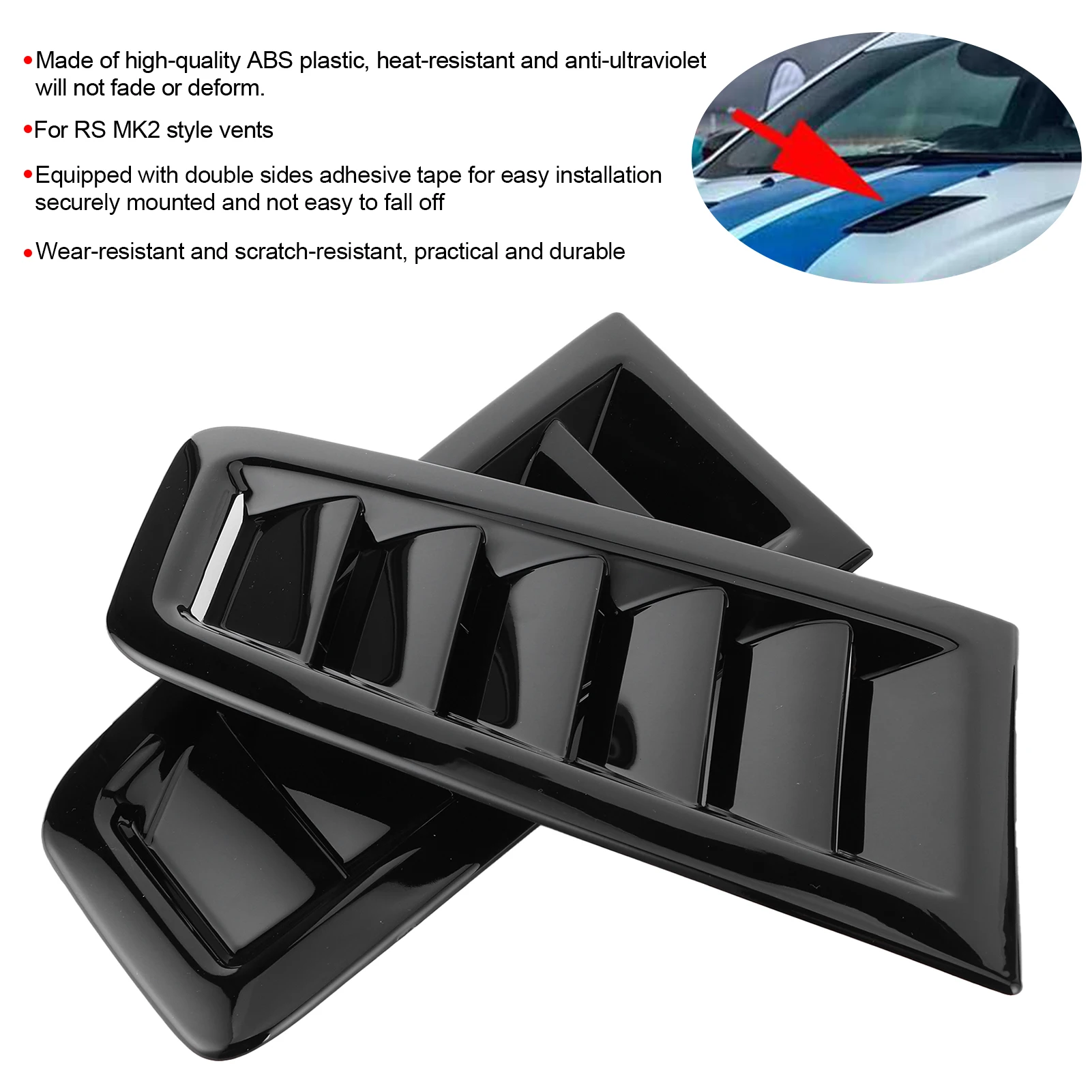 2Pcs Universal Bonnet Air Vents Engine Hood Car Exterior Parts For Focus RS MK2 Style Car Front Vent hood vents