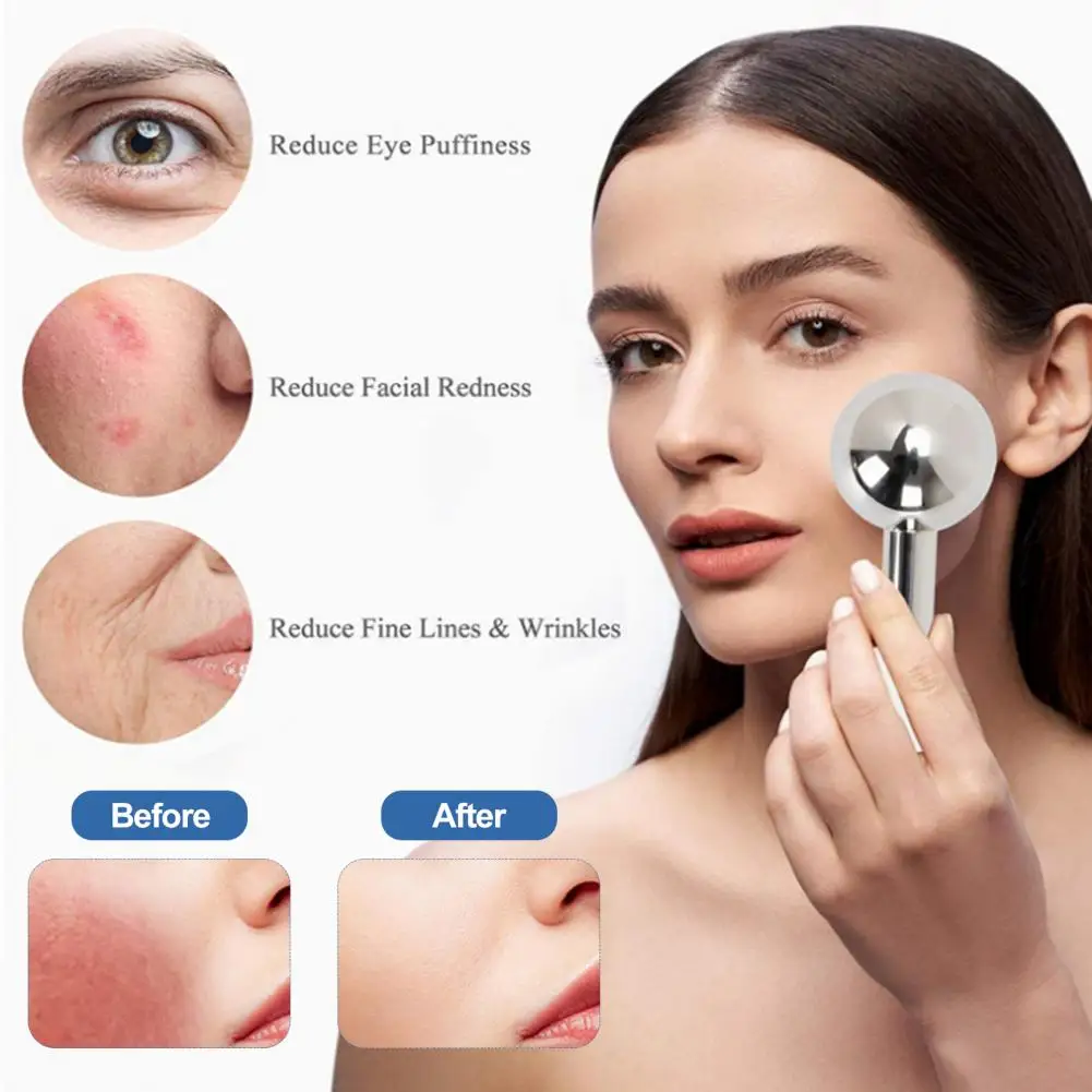 Stainless Steel Ice Ball Beauty Ice Ball Youthful Skin Rejuvenation Stainless Steel Ice Roller for Fine Lines Puffiness Fatigue крем для лица holy land youthful cream for normal to oily skin 70 мл