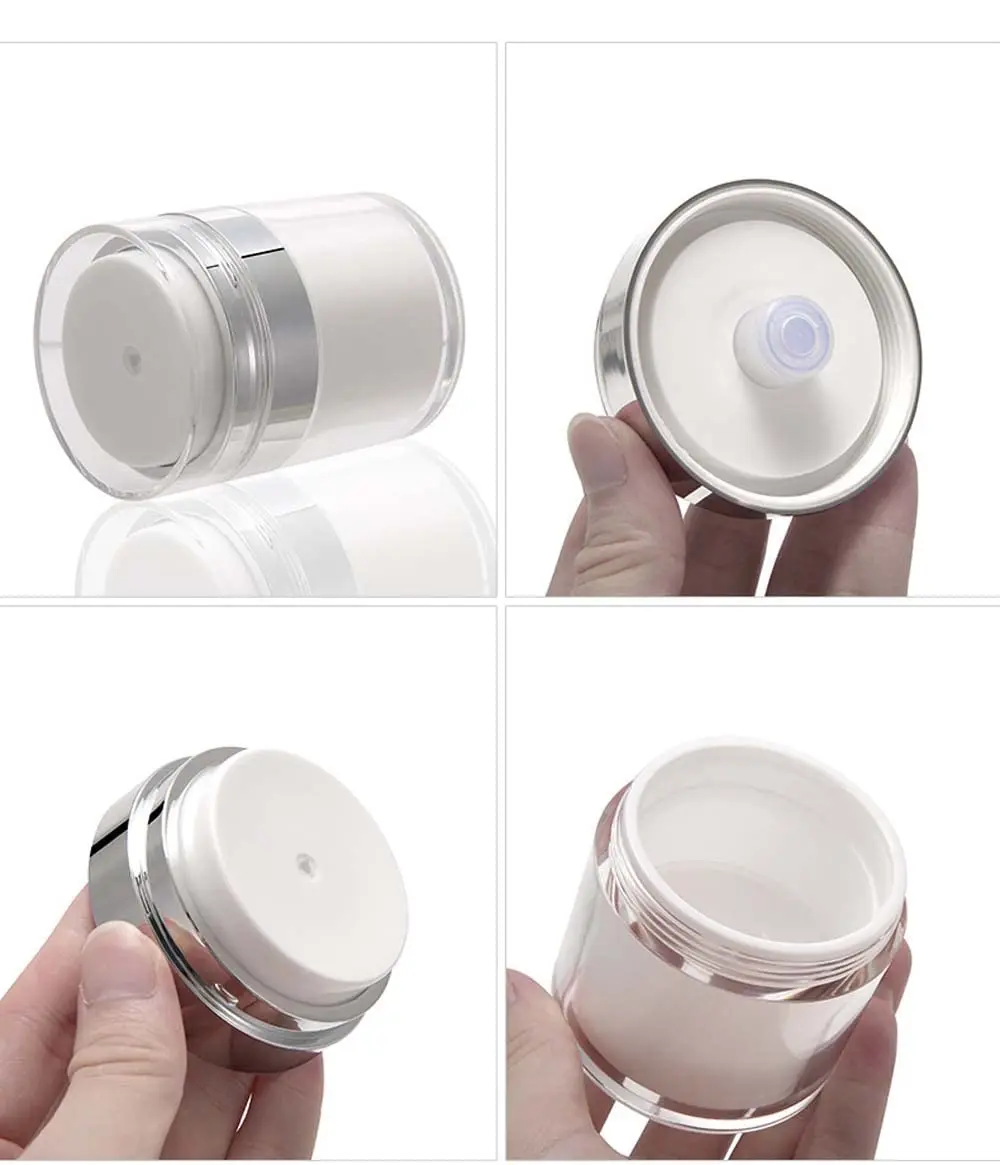 Cosmetic Jar Acrylic Cream Refillable Cans Vacuum Bottle Press Style Cream Jar Vials Airless Cosmetic Container 15G 30G 50G 100G