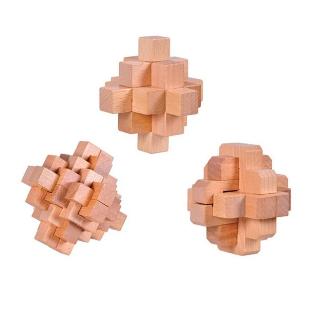 Puzzles en bois 3D classiques pour adultes et enfants, jeu de casse-tête  IQ, bavure à