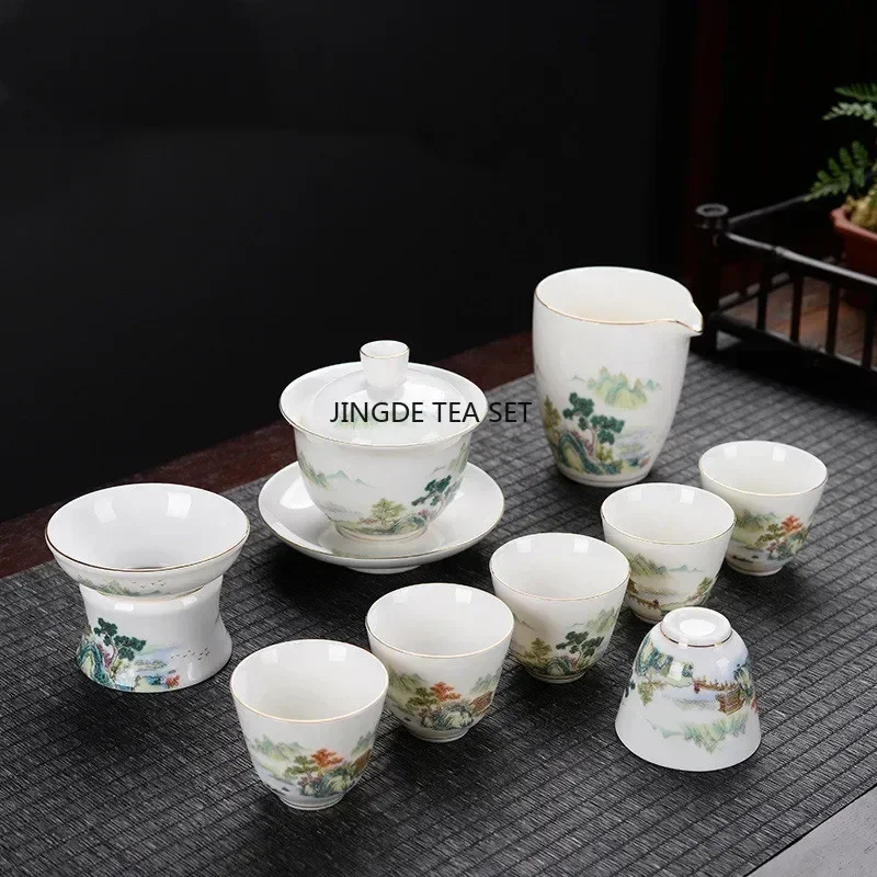 Yixing Purple Clay Handmade Carving Lotus Teapot High end Pet Crafts Chinese Tea Set