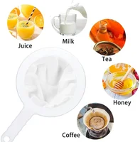 Filtre ultra fin en nylon réutilisable, 100/200/400 mailles, passoire de cuisine, cuillère, tamis, lait de soja, jus, café, aliments 6