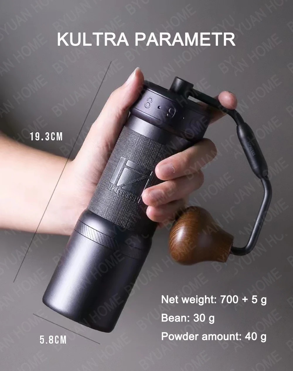 1zpresso KULTRA coffee grinder foldable handle portable coffee mill manual