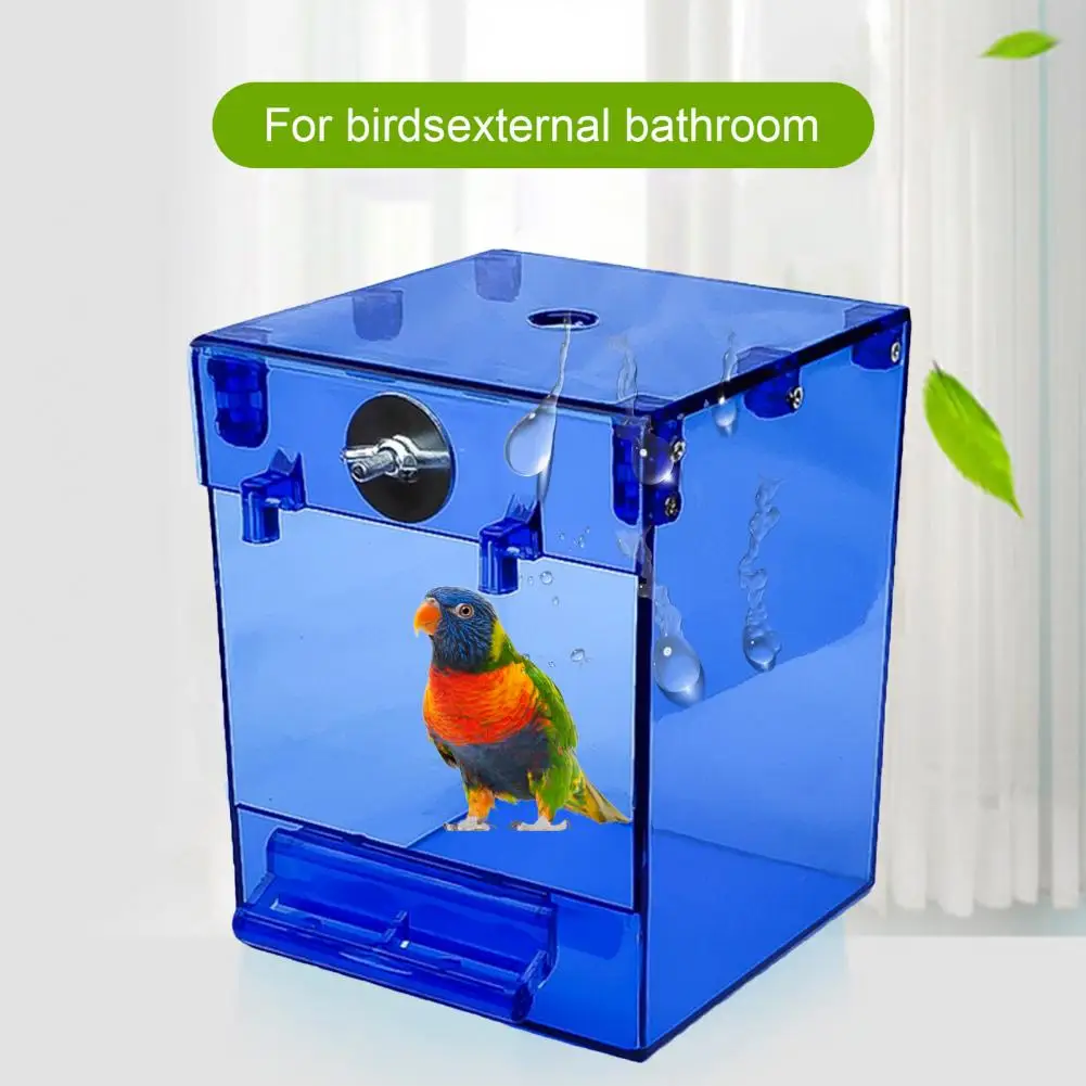 Eco-friendly Parrot Bath Box Clear Bird Bathtub Sanitary Splash Proof Small Pet Sandbox Container