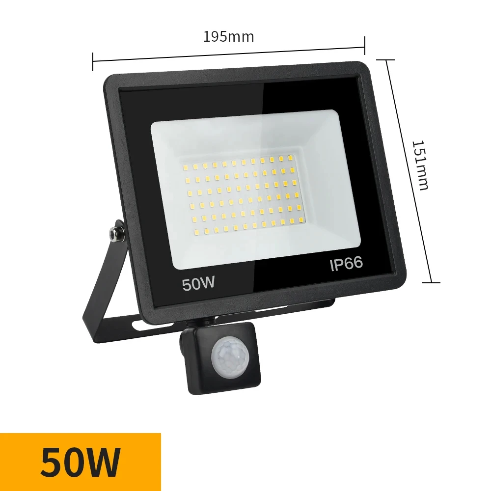 LED Flutlicht PIR Motion Sensor Licht 50W Kalt Weiß Outdoor LED Strahler Wasserdichte Outdoor Projektor Für Garten Hinterhof gar – Detail 1