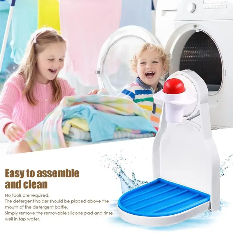 Detergent Cup Holder Soap Tray Dispenser Organizer Drip Fit Catcher For Fabric Firmly Hold On Laundry Bottle Spouts Keep Washer 5