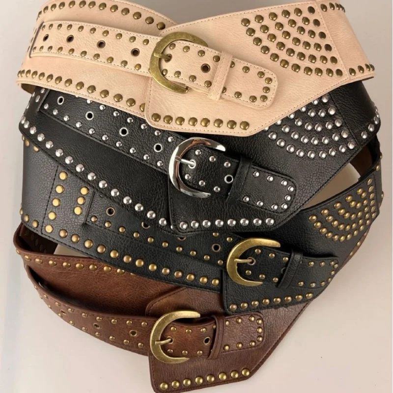 Y2K Harajuku High Street Personality Rivet Decoration Wide  display picture 3
