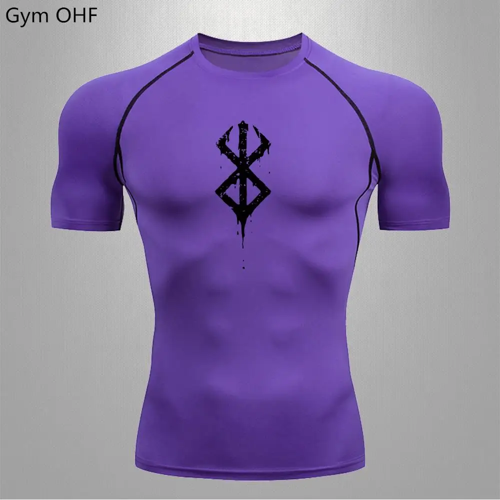 Berserk Anime Quick Dry Men's Compression T-Shirt - Summer Short Sleeve Sports Top