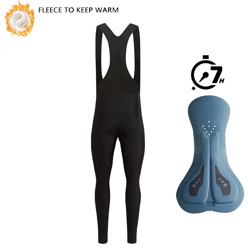 Cycling Pants ELASTIC INTERFACE Gel Padded Men's Winter Thermal Fleece Mountain Bike Cycling Bib Pants Shockproof Tights