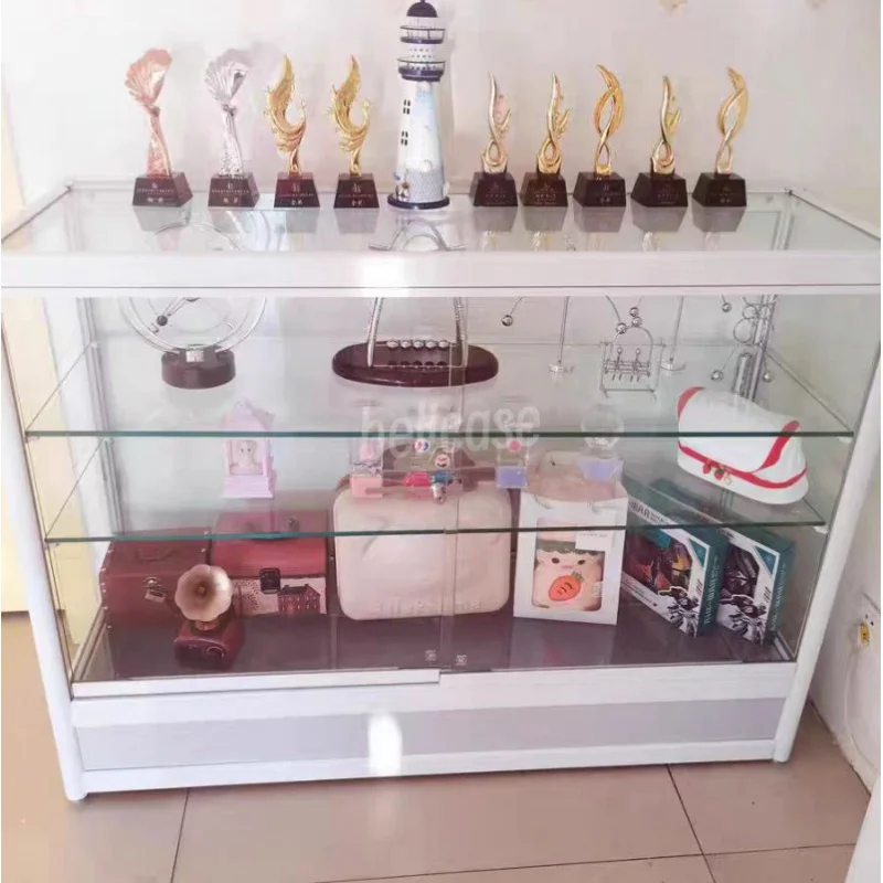 

Custom. Hot Sale Smoke Shop Design Glass Display Store Display Cabinet Aluminum Shop Showcase Design
