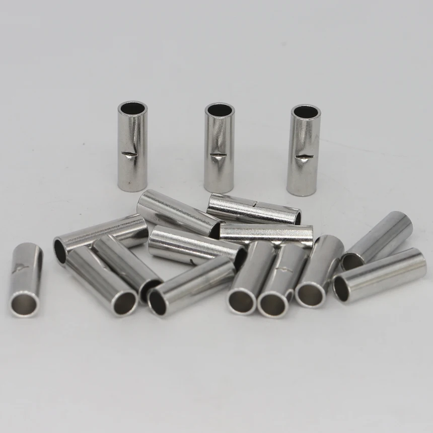 BN Copper Electrical Wire Cable Connection Crimp Sleeve Tubular Ferrule Lug Connector Non-Insulated Tube Butt Splices Terminal wire connectors